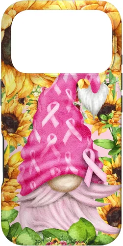 Vista 30 de Funny Breast Cancer Sunflower For Women Cute Pink Gnome Case for iPhone 16