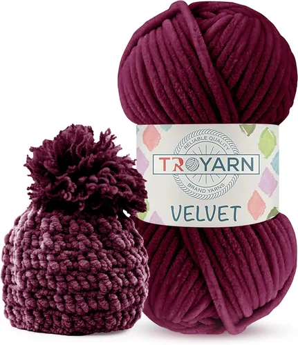 Vista 45 de Hilo de Chenilla para Ganchillo - 100g (121m), Hilo Suavísimo y Esponjoso, Perfecto para Mantas de Bebé y Amigurumi, Tamaño 6