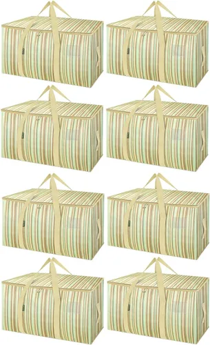 Vista 61 de BALEINE Paquete de 6 bolsas de mudanza de gran tamaño con asas reforzadas, bolsa de almacenamiento resistente para ropa, suministros de mudanza