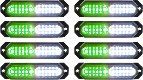 Vista 11 de ASPL 8 luces estroboscópicas ultra delgadas de 12 LED para montaje en superficie, luces estroboscópicas intermitentes para camión, automóvil