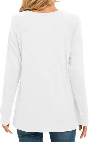 Vista 2 de NILOUFO Camisas de manga larga para mujer, blusas casuales y elegantes a la moda