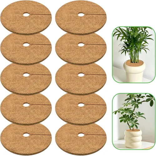 Vista 18 de ZeeDix Paquete de 3 anillos de mantillo de fibra de coco, 11.8 pulgadas de fibra de coco, tapete de mantillo de árbol de coco 100% natural