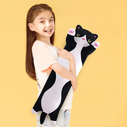 Vista 16 de Cat Soft Plush Pillow Cute Cat Body Pillow, Long Stuffed Cat Plush Cat Stuffed Animal Toy Kitten Long Throw Pillow Gift for Kids White