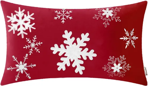 Vista 32 de BRAWARM Christmas Pillow Cover 18 X 18 Inches, Black Reindeer Embroidered Pillow Cover, Soft Velvet Decorative Throw Pillow for Couch Bed Sofa