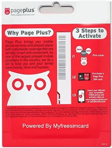 Vista 2 de Tarjeta SIM doble Page Plus (estándar y micro) funciona con teléfonos Verizon