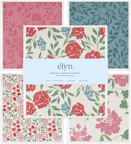 Vista 12 de ELYN Paños de cocina suecos, paños de esponja reutilizables y lavables, toallas de papel absorbentes para limpieza de cocina, platos, encimeras