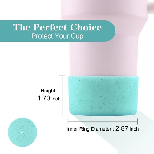 Vista 2 de WORBSS Paquete de 2 fundas de silicona con purpurina Aqua para botas Stanley Cup de 40 oz, accesorios para Hydro Flask de 18-24 oz y más, protector