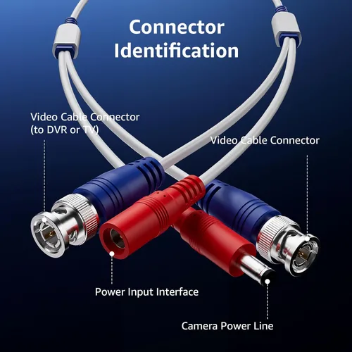 Vista 8 de ANNKE 4 Pack 30M/100ft Cable BNC, Cables de Extensión de Video y Energía para Cámaras de Vigilancia de CCTV, para Sistema de Seguridad DVR, Incluye