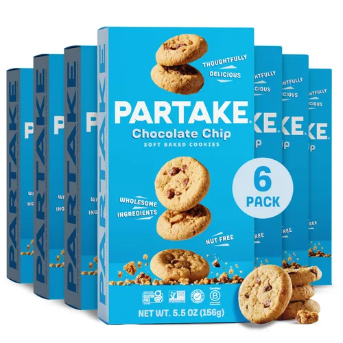 Vista 19 de Paquete variado de galletas horneadas suaves Partake sin gluten (chispas de chocolate, Snickerdoodle, limón) – Veganas – Sin 9 alérgenos incluyendo