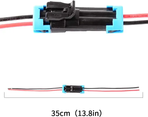 Vista 6 de Conector eléctrico impermeable para autos de 2 terminales, con cable AWG marino, paquete de 2