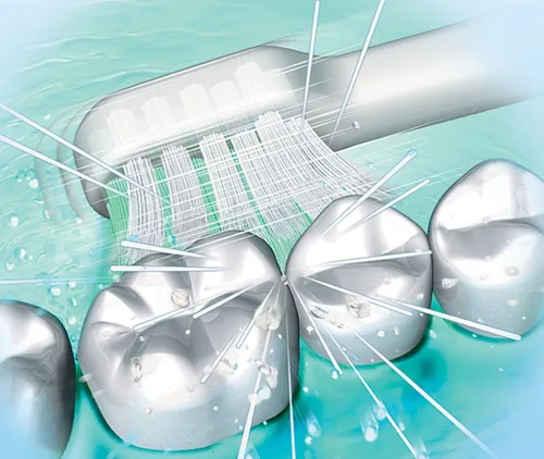 Vista 2 de Panasonic EW0911 - Cabezales de repuesto para cepillos de dientes, 2 unidades, adecuados para todos los cepillos de dientes Panasonic Sonic EW1031