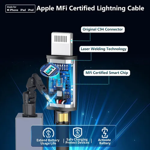 Vista 2 de [Apple MFi Certified] iPhone Fast Car Charger, Rombica 52.5W USB-C PD&QC3.0 Car Power Cigarette Lighter USB Charger Adapter with 2Pack Lightning