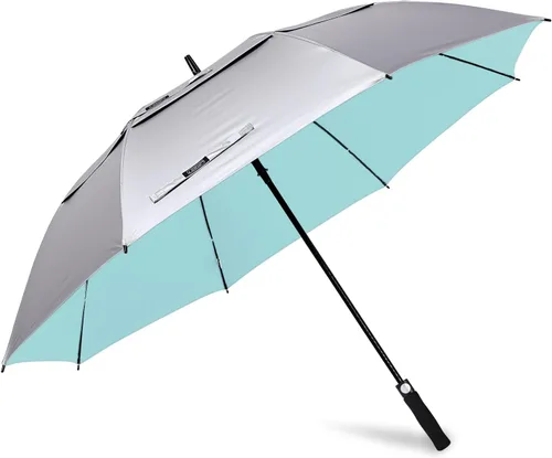 Vista 14 de G4Free Paraguas de golf con protección UV de 47/54/62/68 pulgadas, con apertura automática, doble toldo con ventilación de gran tamaño, extra