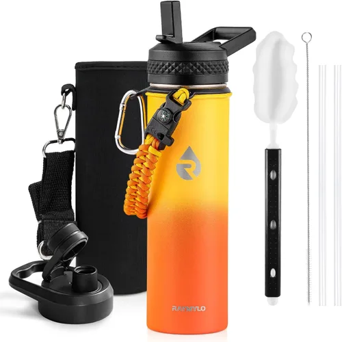 Vista 41 de RAYMYLO Botella de agua aislada de 20 onzas, de acero inoxidable al vacío de triple pared (fría durante 48 horas), a prueba de fugas y sin bisfenol