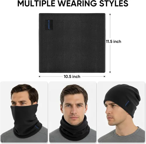 Vista 2 de TICONN Polaina para el cuello, bufanda, calentador de cuello, transpirable, resistente al sol y al viento, para esquí, pesca, senderismo, ciclismo