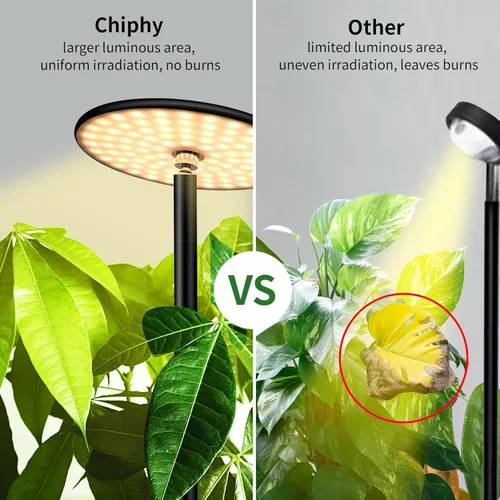 Vista 8 de chiphy Desk Grow Lights for Indoor Plants, Full Spectrum LED Plant Light, 40W Aluminum Tabletop Grow Lamp, Automatic Timer 4H/8H/12H, 16''-30