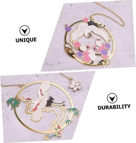Vista 4 de Beautiful Bookmark Chinese Decor Japanese Bookmark Basket Gift Animal Bookmarks Book Markers Gift Reading Page Marker Crane Bookmarks Exquisite