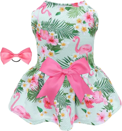 Vista 23 de CuteBone - Vestido de malla para perros, vestido de sol de Halloween para cachorros, atuendo para mascotas, moda de verano para perros pequeños