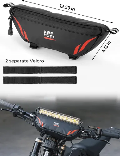 Vista 5 de KEMIMOTO Bolsa universal para manillar de motocicleta, bolsa de almacenamiento frontal impermeable compatible con Sur-Ron Light Bee X y S X160 X260