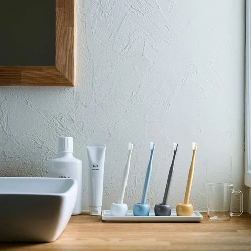 Vista 3 de Muji Soporte para cepillo de dientes de porcelana (azul)