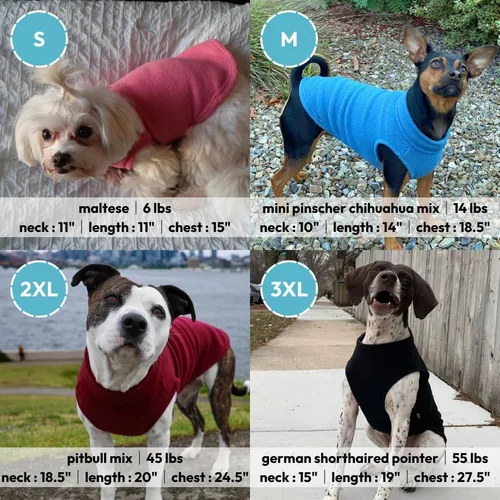 Vista 5 de Gooby Chaleco, suéter, ropa de invierno de forro polar elástico para perros hembra y macho pequeños y grandes, suave, muy elástico, talla 3XG
