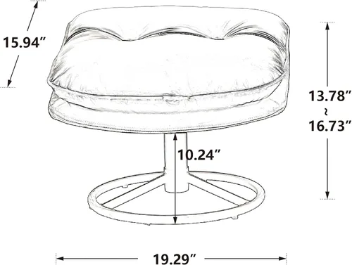 Vista 6 de Homsof Silla giratoria de terciopelo con juego otomano, moderna tumbona con reposapiés, cómodo sillón con patas de metal