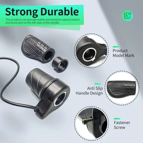 Vista 3 de Bicicleta eléctrica 20X acelerador de giro completo con mango derecho, conector hembra de 3 pines, para BBS01 BBS02 BBSHD Motor medio acelerador
