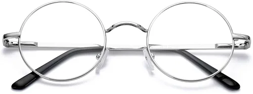 Vista 3 de Pro Acme Lentes transparentes sin receta con marco de metal redondo retro pequeño