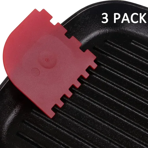 Vista 7 de Juego de 3 herramientas de plástico para rascador de parrilla para limpiador de plancha y accesorios de hierro fundido, kit de herramientas