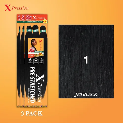 Vista 85 de Sensationnel X-Pression - Trenzas prestiradas, 3 unidades, 58 pulgadas, paquete de 1 unidad, 1B
