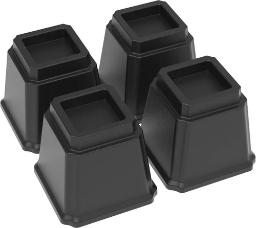 Vista 18 de Elevadores de cama de 4 pulgadas, resistentes, paquete de 4 elevadores de muebles de cama, 1,500 libras levanta elevador para sofá y mesa