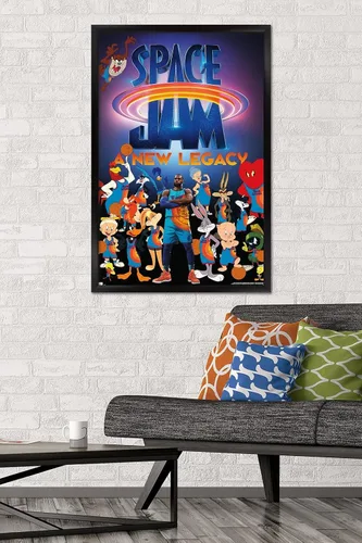 Vista 2 de Trends International Space Jam: A New Legacy - Póster de pared de equipo, 22.375 x 34 pulgadas, versión enmarcada en negro