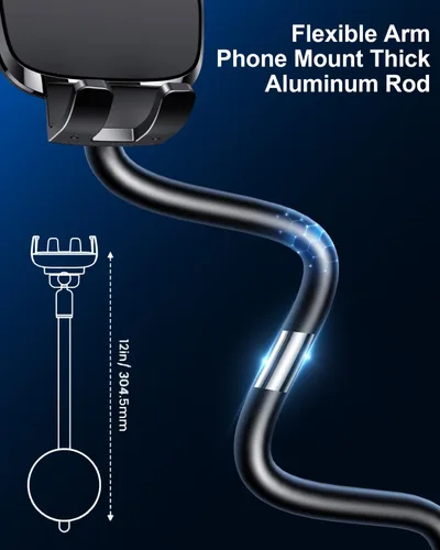Vista 5 de Soporte para teléfono de automóvil [ventosa de 360° de grado militar] Soporte de teléfono para tu automóvil, accesorios universales, salpicadero