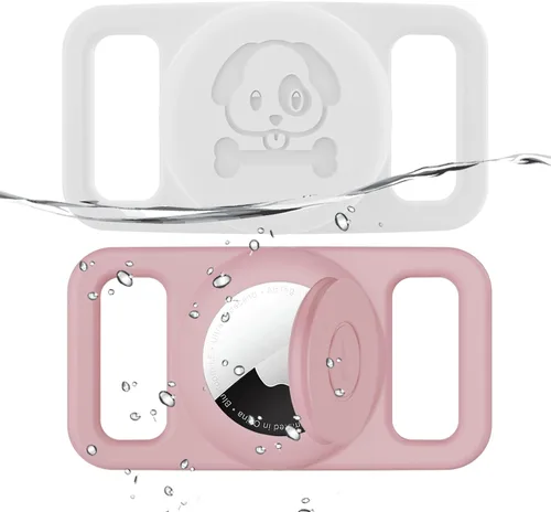 Vista 16 de Paquete de 2 soportes impermeables para collar de perro AirTag compatibles con Apple AirTag, soporte de silicona oculto para Airtag Tracker, negro