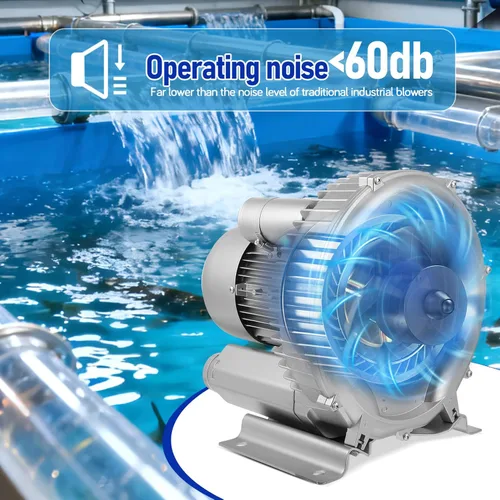 Vista 8 de VILLCASE Pump Saltwater Aquarium Blower Industrial Vacuum Pump Fish Tank for Fish Tank Blower for Aquarium Pool Silver