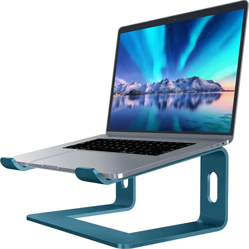Vista 17 de SOUNDANCE Soporte para laptop, elevador de computadora de aluminio, elevador ergonómico para computadoras portátiles, soporte de metal compatible