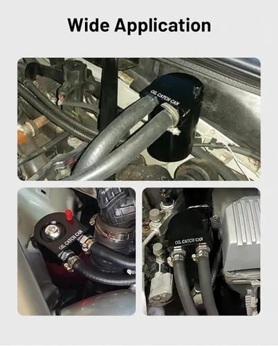 Vista 6 de EVIL ENERGY - Depósito de captura de aceite, kit universal con deflector y manguera de combustible NBR, tanque separador de aceite de aire