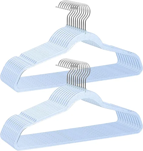 Vista 11 de VSV stoage Perchas de Terciopelo para Pantalones con Doble Barra Antideslizante - Múltiples Perchas de Terciopelo para Armario - Colgador de Ropa