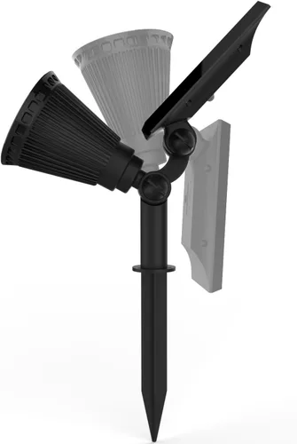 Vista 2 de Luces solares Magictec. Luz cálida, 2 en 1, ajustable, 4 LED para muro. Luces solares para paisajismo, con sensor de encendido y apagado automático.
