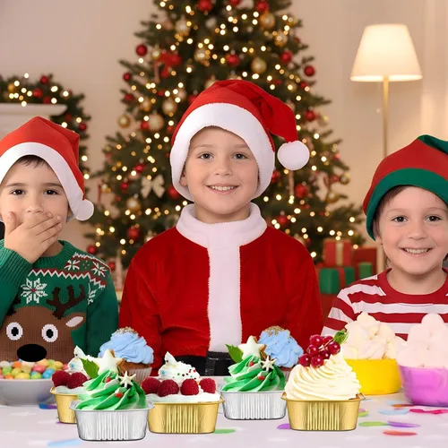 Vista 7 de Aoriher 150 moldes cuadrados de 10 onzas para pasteles con tapas, tazas de brownie de aluminio para hornear, moldes desechables para cupcakes