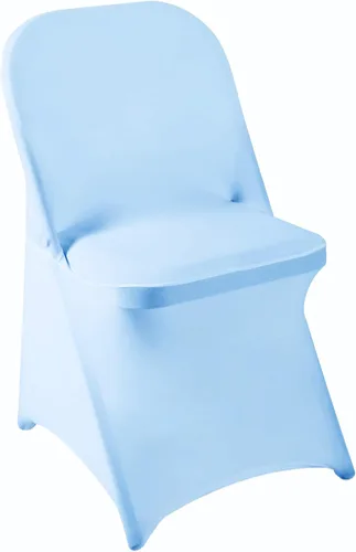 Vista 14 de Fundas plegables para sillas de fiesta, 12 piezas, fundas universales de elastano ajustables para bodas, banquetes, conferencias Blanco