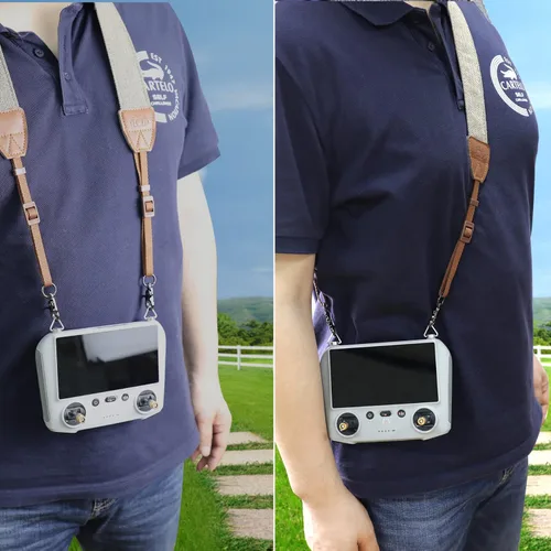 Vista 5 de Hanatora Correa de cuello con tornillos para DJI RC, RC Pro, controlador inteligente, Marrón