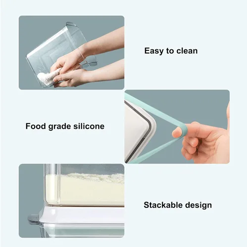 Vista 5 de Cozey Daily Recipiente hermético para almacenamiento de alimentos, dispensador de fórmula con cuchara, contenedor de leche en polvo sin BPA