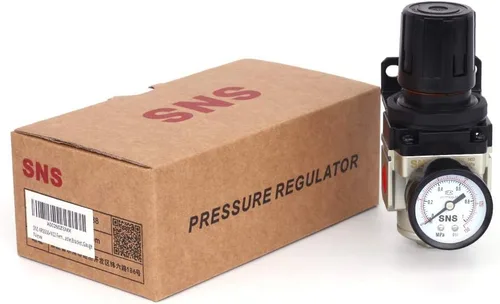 Vista 2 de SNS AR3000-N03 Regulador de presión de aire con rosca hembra 3/8 NPT 0-150 PSI ajustable, con soporte y calibre