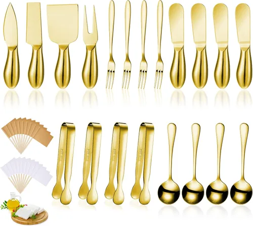 Vista 11 de Patelai Accesorios para tabla de charcutería, juego de cuchillos esparcidores de queso, utensilios de charcutería, cuchillo de mantequilla, mini