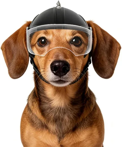 Vista 13 de Namsan XSmall - Casco para perros pequeños, casco de motocicleta para perros, casco de bicicleta para gatos al aire libre para protección de la Negro