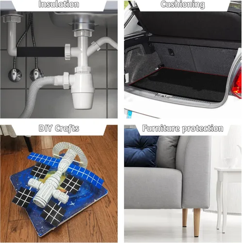 Vista 5 de Hojas acolchadas de espuma adhesiva de 1/2 pulgada de grosor, hoja de espuma de neopreno de celda cerrada, almohadillas de espuma autoadhesivas