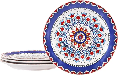 Vista 18 de Bico Blooming Moment - Juego de 4 platos para ensalada de 8.75 pulgadas de cerámica, platos de postre para ensalada, aperitivo, guarniciones, aptos
