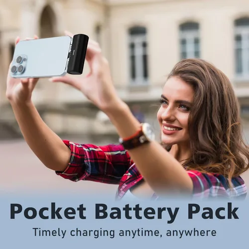 Vista 7 de Paquete de 2 cargadores de teléfono portátiles para iPhone de 5000 mAh con cable integrado, mini banco de energía con certificación MFi, cargador