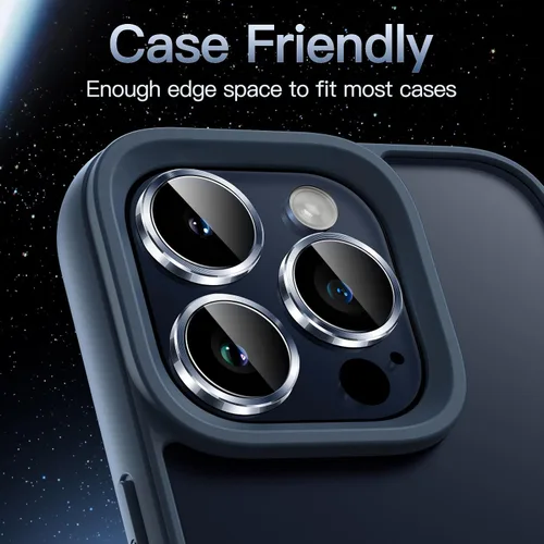 Vista 7 de JETech Protector de lente de cámara para iPhone 15 Pro/15 Pro Max, azul, 1